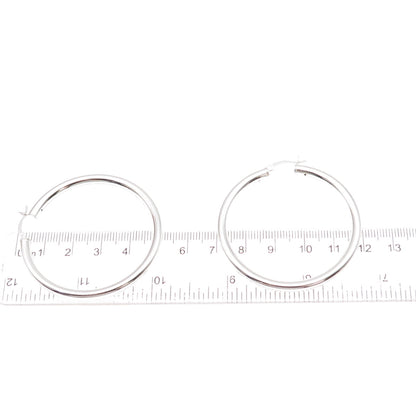 Han 925 Sterling Silver Italy Tube Hoop Earrings