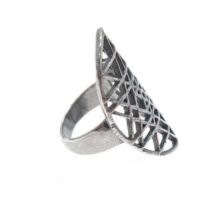 925 Sterling Silver Vintage Star of David Oxidized Ring Size 8