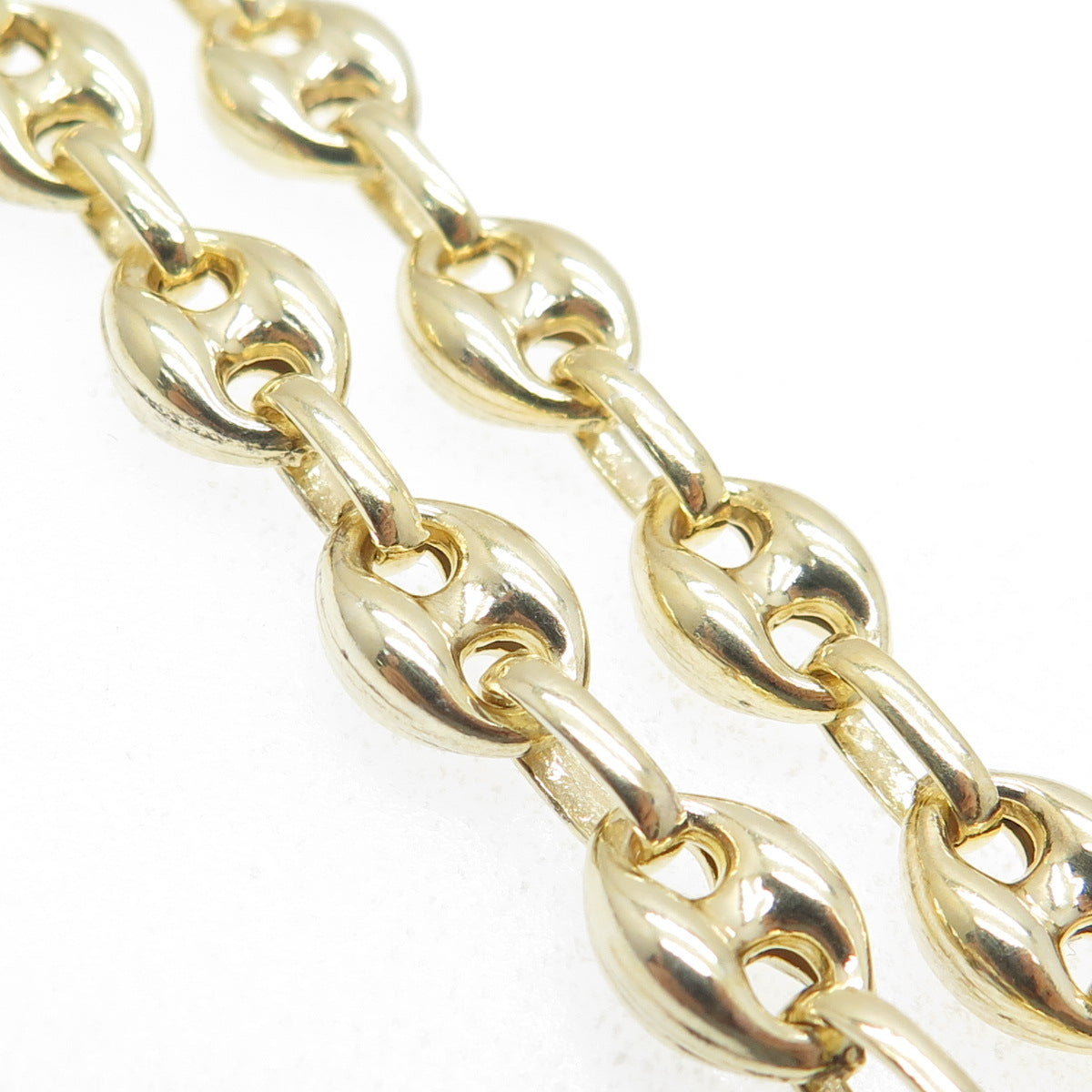 925 Sterling Silver Gold Plated Anchor Mariner Chain Necklace 20"