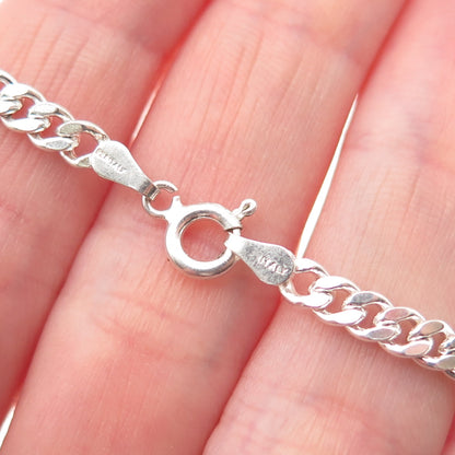 925 Sterling Silver Italy Cuban Link Bracelet 8"