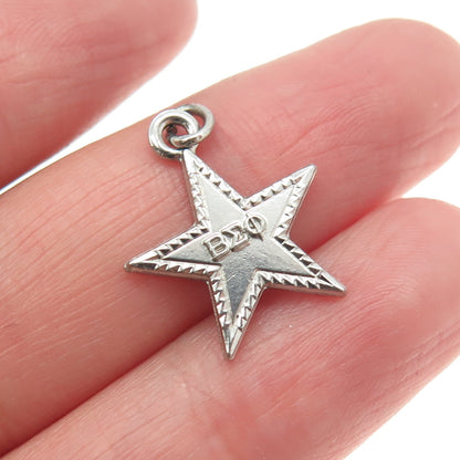 925 Sterling Silver Vintage 1964 Founders Day Beta Sigma Phi Star Charm Pendant