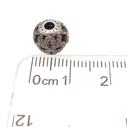 Pandora 925 Sterling Silver C Z Essence Appreciation Slide Bead Charm