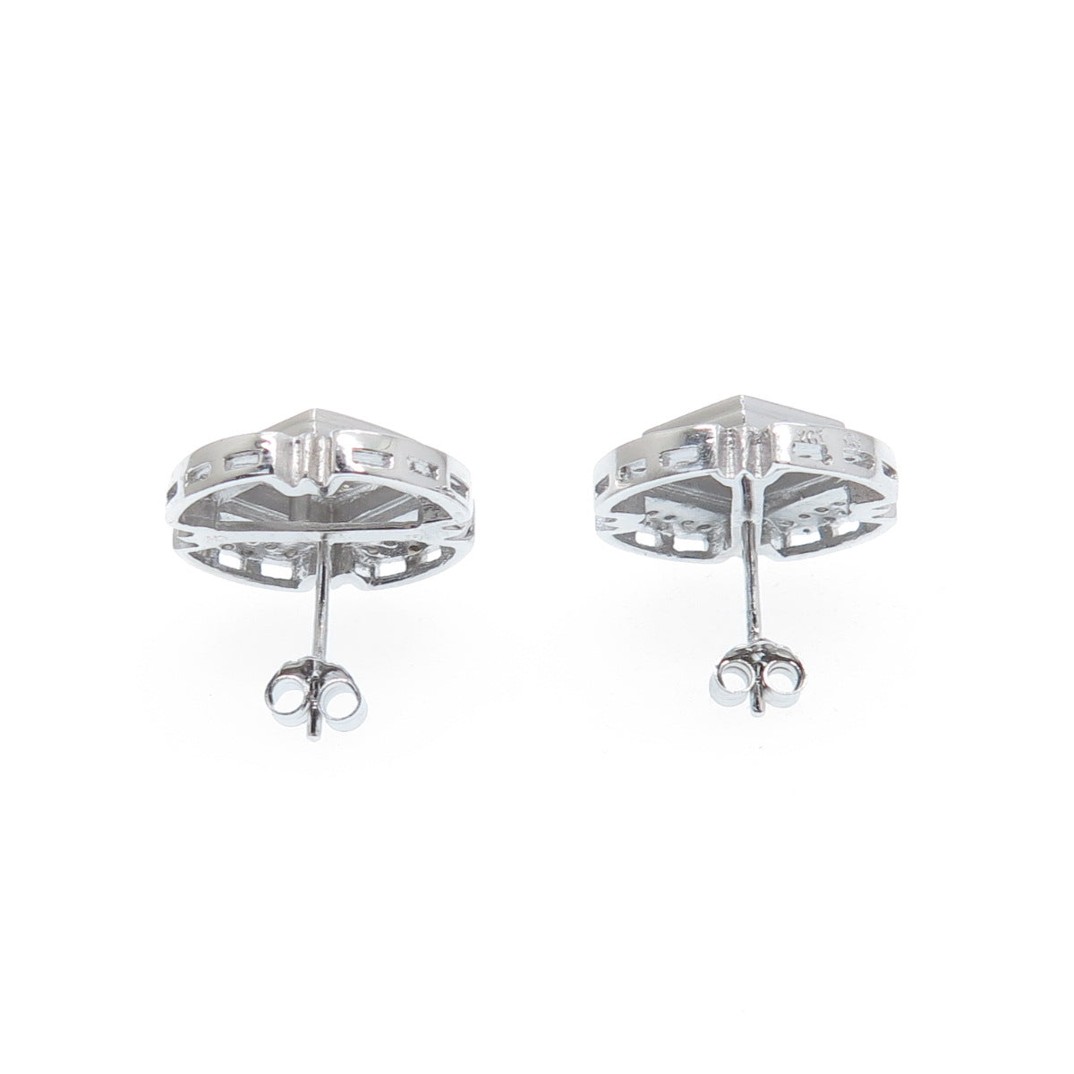 925 Sterling Silver Round-Cut C Z Sparkle Cross Stud Earrings