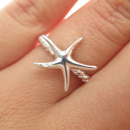 925 Sterling Silver Vintage Starfish Ring Size 5.5