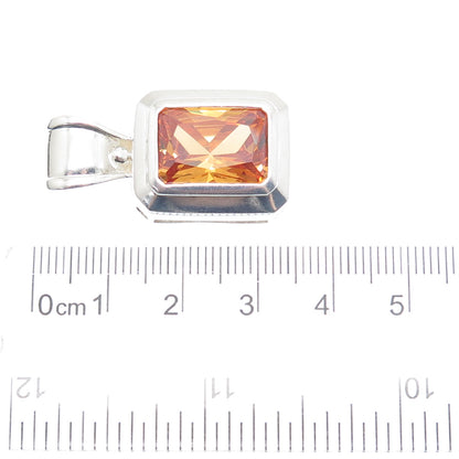 CLYDE DUNEIER CID 925 Sterling Silver Vintage Champagne C Z Pendant