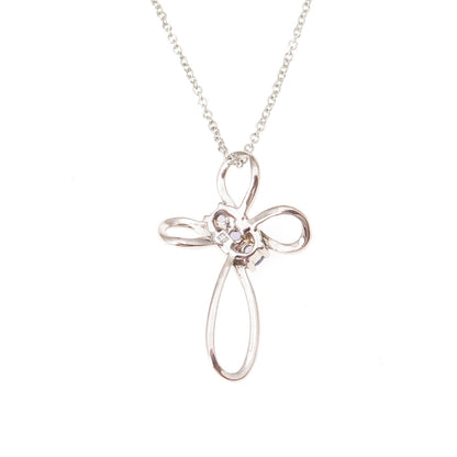 Chuck Clemency 925 Sterling Silver Real Tanzanite Cross Cable Chain Necklace 20"