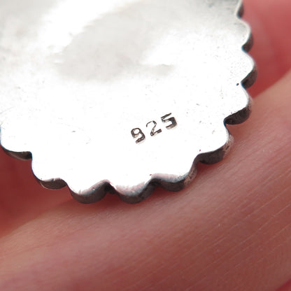 925 Sterling Silver Vintage Real Kingman Turquoise Beaded Charm Pendant