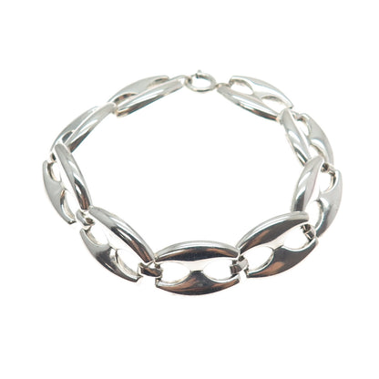 KARL LAINE 835 Silver Vintage Modernist Anchor Mariner Link Bracelet 7.5"