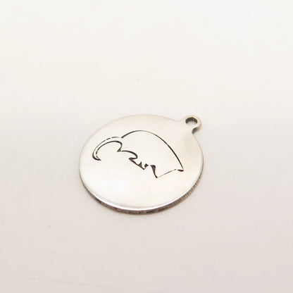 925 Sterling Silver USA Two In Town Mouse Charm Pendant