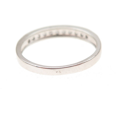 925 Sterling Silver Round-Cut C Z Half Eternity Band Ring Size 7.25