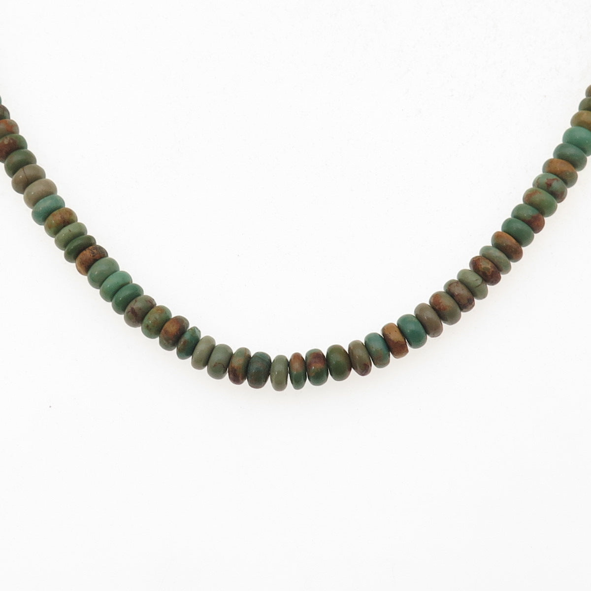 Sunrise Old Pawn Sterling Silver Vintage Royston Turquoise Beaded Necklace 18"