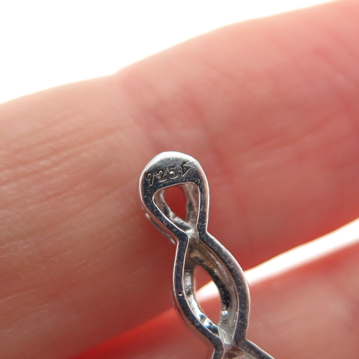 925 Sterling Silver Real Round-Cut Diamond Infinity Slide Pendant