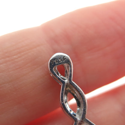 925 Sterling Silver Real Round-Cut Diamond Infinity Slide Pendant