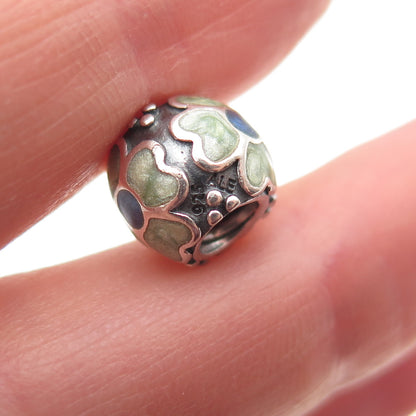 Pandora 925 Sterling Silver Enamel Daisy Flower Slide Bead Charm