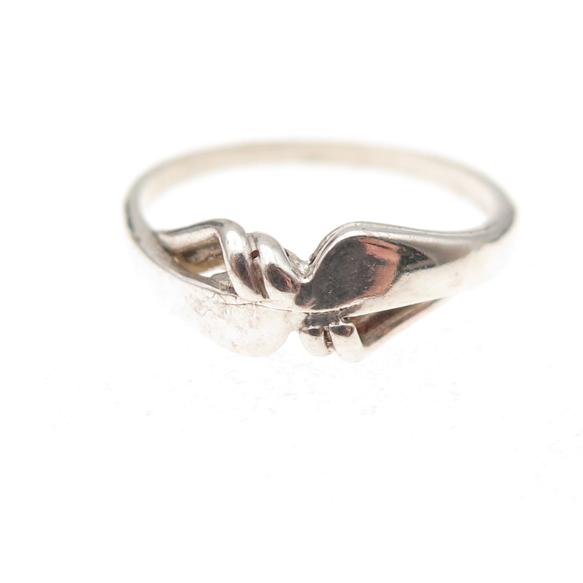 925 Sterling Silver Vintage Modernist Oxidized Ring Size 5.5
