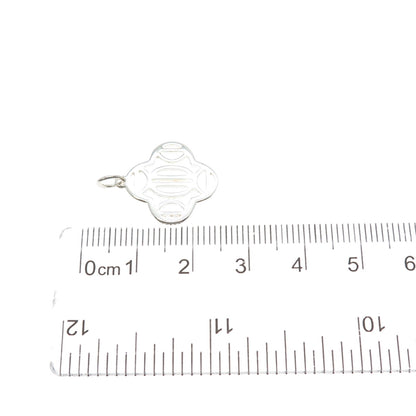 925 Sterling Silver Vintage Ornate Flower Charm Pendant