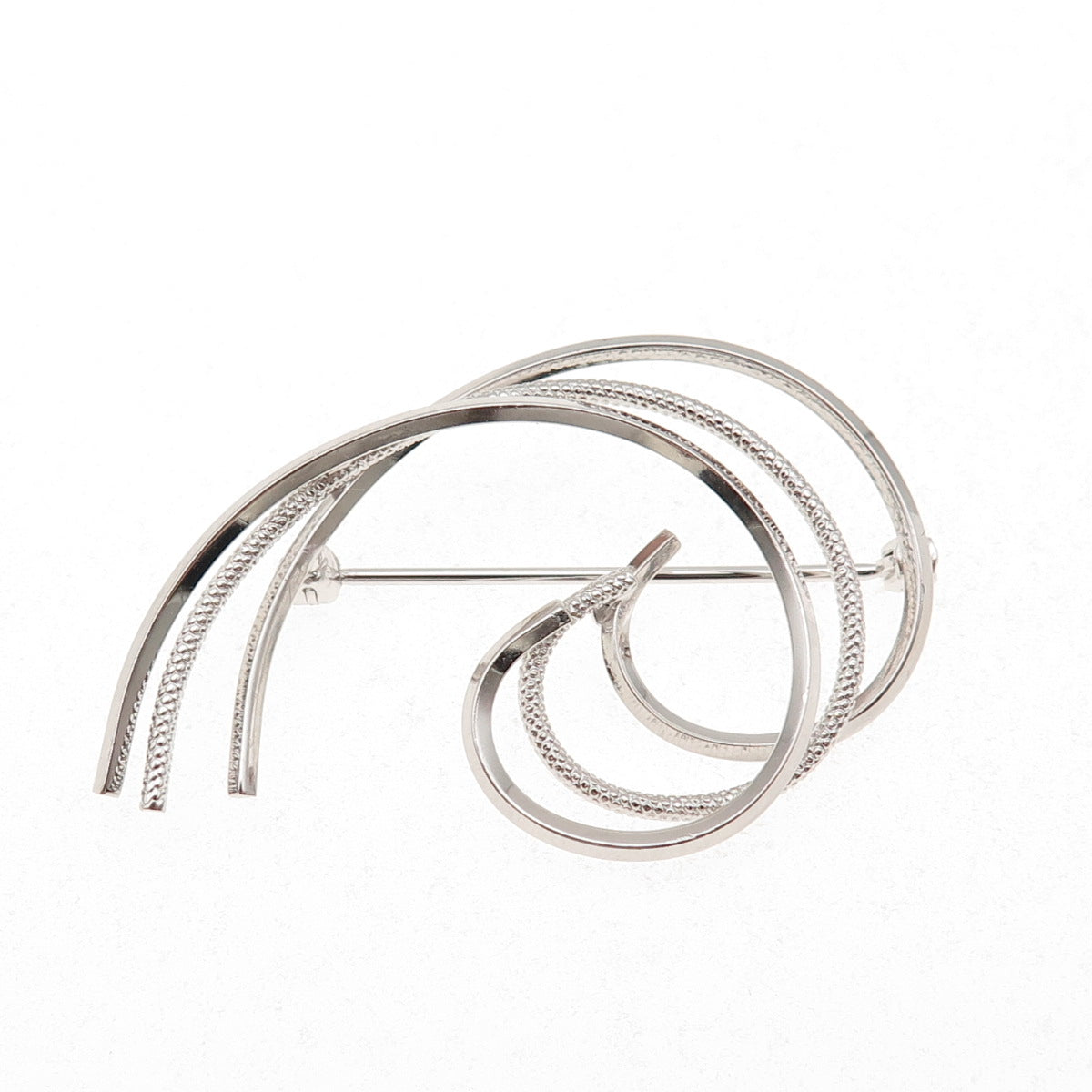 Van Dell 925 Sterling Silver Vintage Wave Pin Brooch