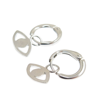 HAN 925 Sterling Silver Evil's Eye Charm Hoop Earrings