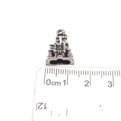Walt Disney 925 Sterling Silver Vintage Cinderella Castle 3D Mini Charm Pendant