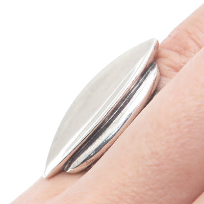 925 Sterling Silver Vintage Modernist Petal Ring Size 6