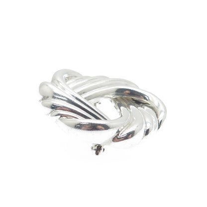 925 Sterling Silver Vintage CKC Twisted Trinity Knot Pin Brooch