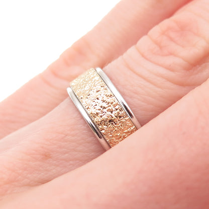 Joseph Esposito Sterling 10K Gold Filled Vintage Rotating Band Ring Size 6.25