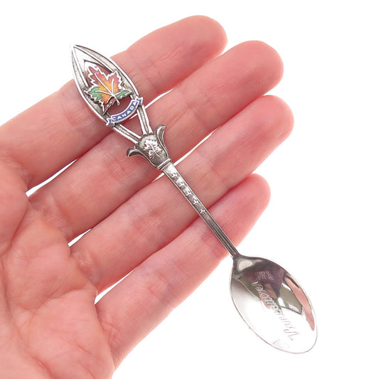 925 Sterling Silver Antique Art Deco Enamel Vancouver Canada Coffee Spoon