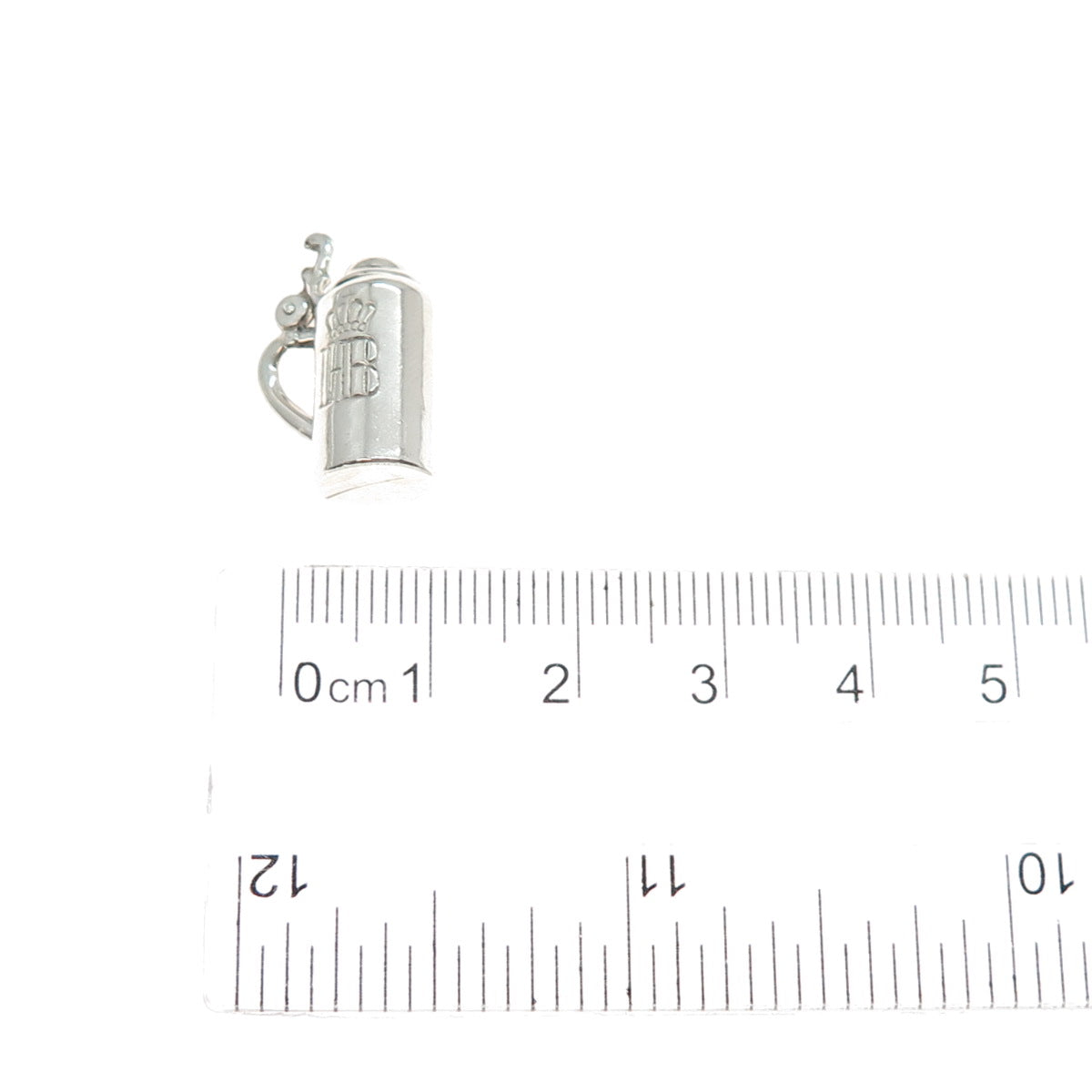 800 Silver Antique Beer Stein Monogram Locket Mini 3D Charm Pendant