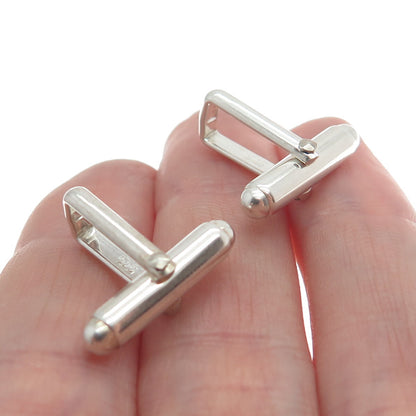 Old Stock 925 Sterling Silver Vintage SET of 8 Pair Round Bullet Cufflink Backs