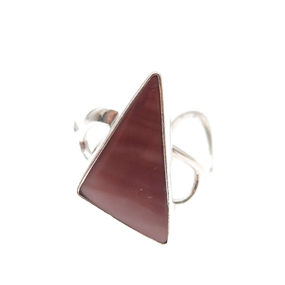 Old Pawn 925 Sterling Silver Vintage Southwestern Agate Tribal Ring Size 6.75