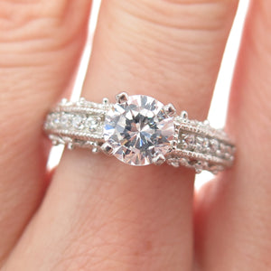 925 Sterling Silver Round-Cut C Z Engagement Ring Size 9.25