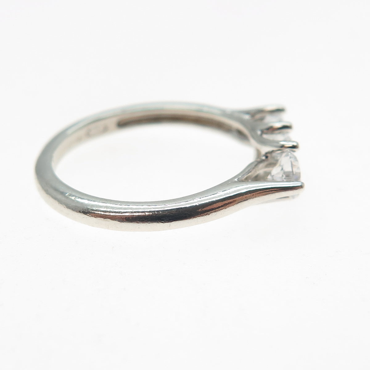 925 Sterling Silver Italy Round-Cut C Z Promise Ring Size 6.5