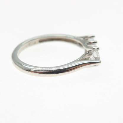 925 Sterling Silver Italy Round-Cut C Z Promise Ring Size 6.5