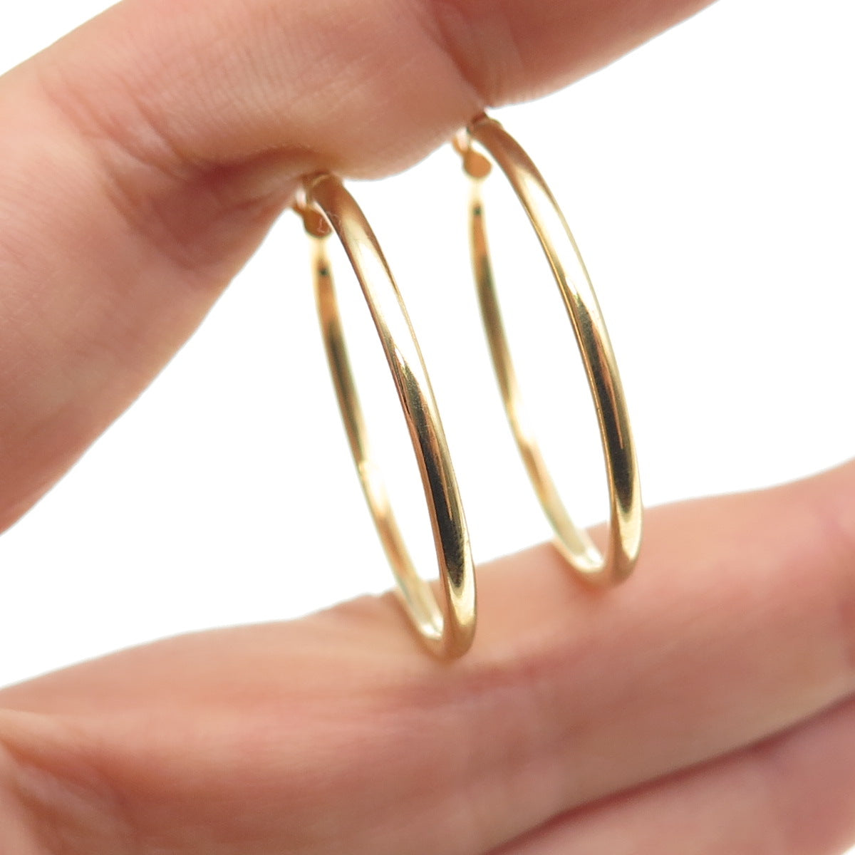 925 Sterling Silver Gold Plated Hoop Earrings