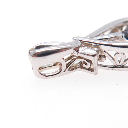 925 Sterling Silver Lab-Created Sapphire Infinity Slide Charm Pendant