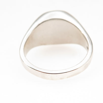 925 Sterling Silver Vintage Real Black Onyx Signet Ring Size 11.25