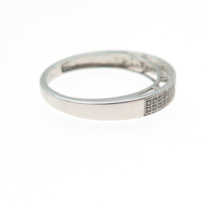 925 Sterling Silver Round-Cut C Z Half Eternity Band Ring Size 9