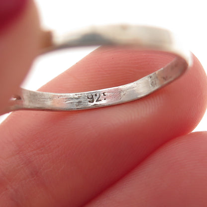 925 Sterling Silver Vintage Real Turquoise Oxidized Ring Size 8