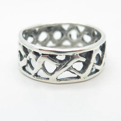 925 Sterling Silver Vintage Braided Band Ring Size 7