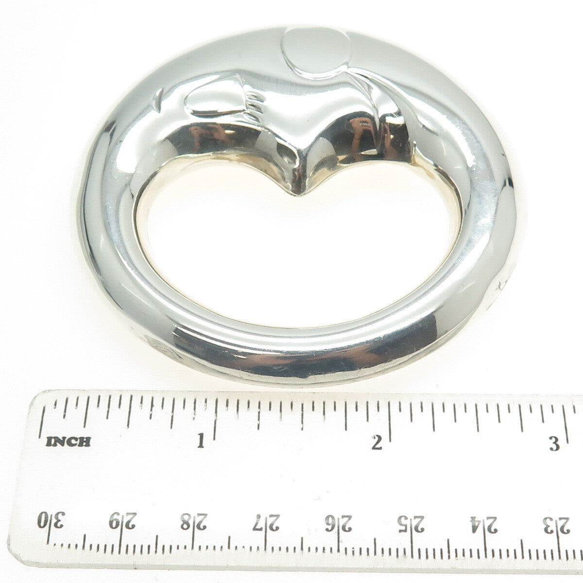 CUNILL 925 Sterling Silver Vintage Crescent Moon Face Baby Rattle