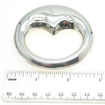 CUNILL 925 Sterling Silver Vintage Crescent Moon Face Baby Rattle