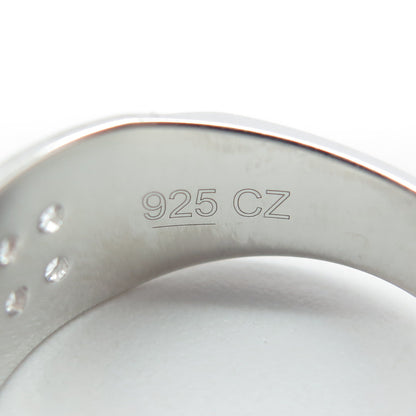 925 Sterling Silver Round-Cut Shaped C Z Ring Size 10.25