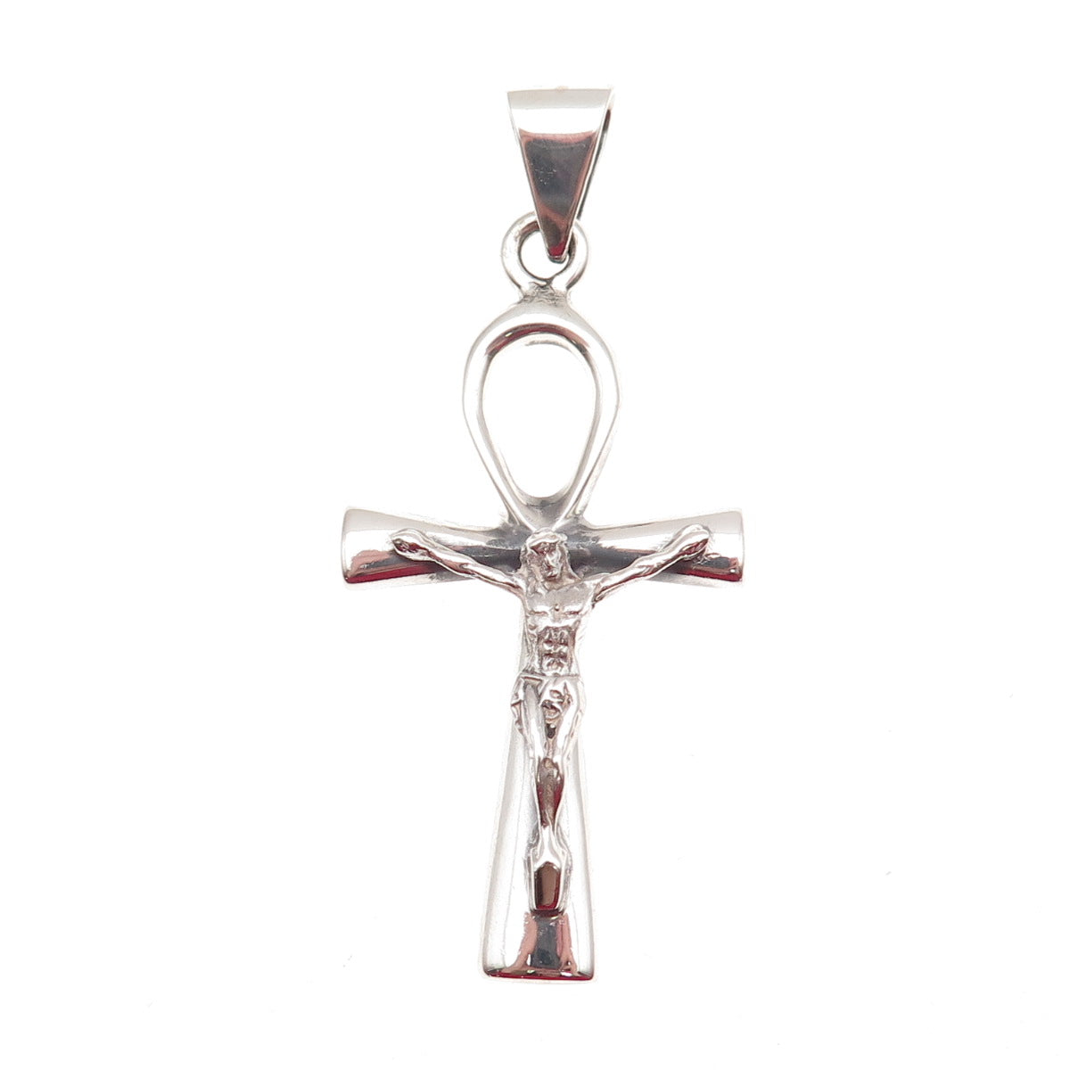 925 Sterling Silver Vintage Egyptian Ankh Crucifix Cross Charm Pendant