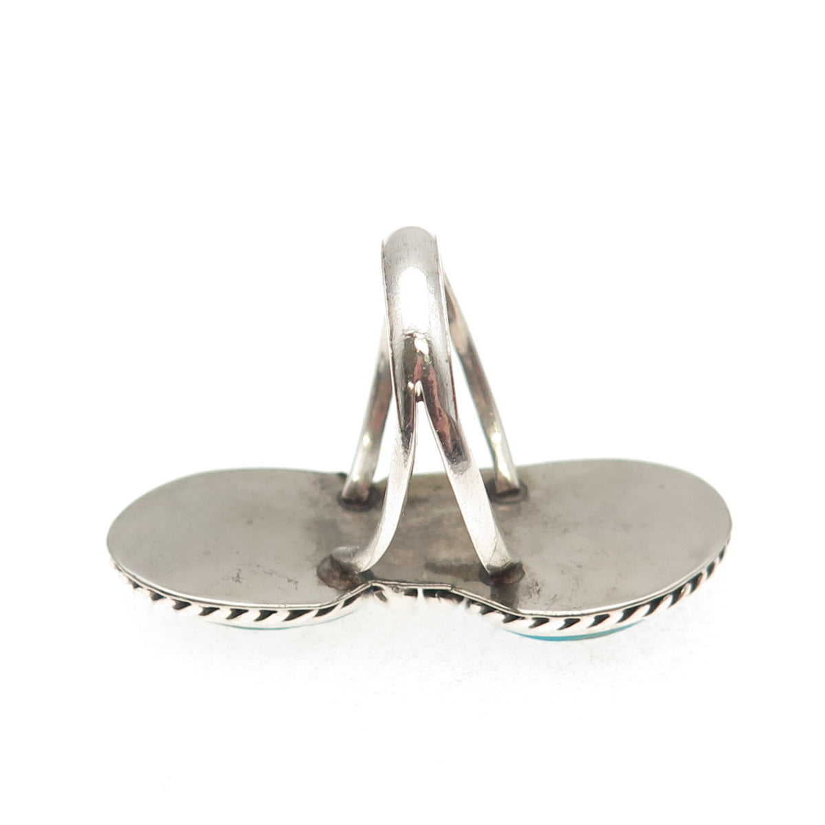 Old Pawn Sterling Silver Vintage Southwestern Turquoise Tribal Ring Size 6.75