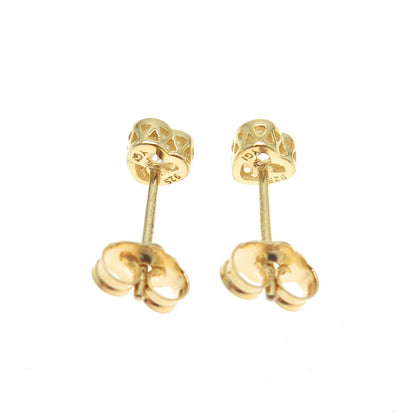 925 Sterling Silver Gold Plated Heart-Cut C Z Stud Earrings