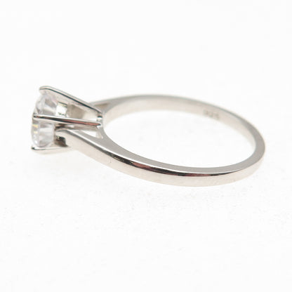 925 Sterling Silver Round-Cut C Z Engagement Ring Size 8