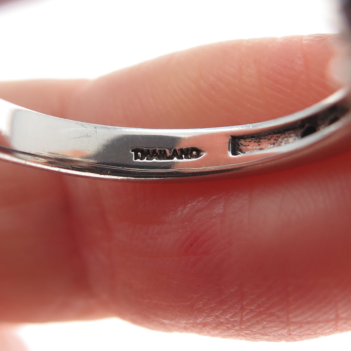 925 Sterling Silver Real Cushion-Cut Smoky Quartz & Black Spinel Ring Size 7.25