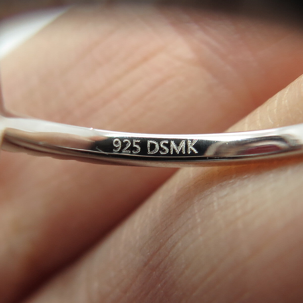 DSMK 925 Sterling Silver Lab-Created Pink Sapphire & C Z Ring Size 7.25