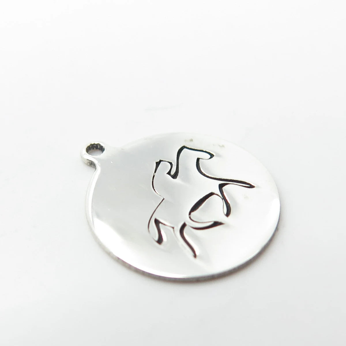 925 Sterling Silver USA Two In Town Racing Horses Charm Pendant