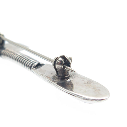 Old Pawn 925 Sterling Silver Vintage Southwestern Native Axe Tribal Pin Brooch